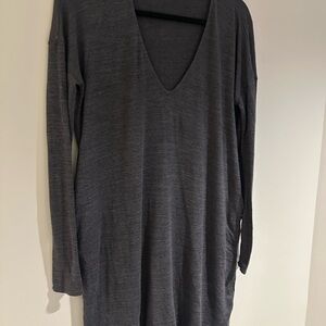 Wilfred Charcoal V-Neck dress with pockets